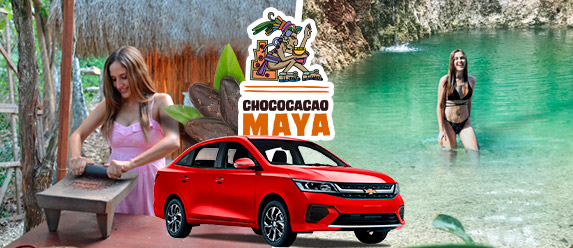 renta de auto + chococacao + cenote